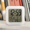Cross-border seven-color square clock, silent night light LED seven-color color-changing electronic alarm clock, creative gift details Picture